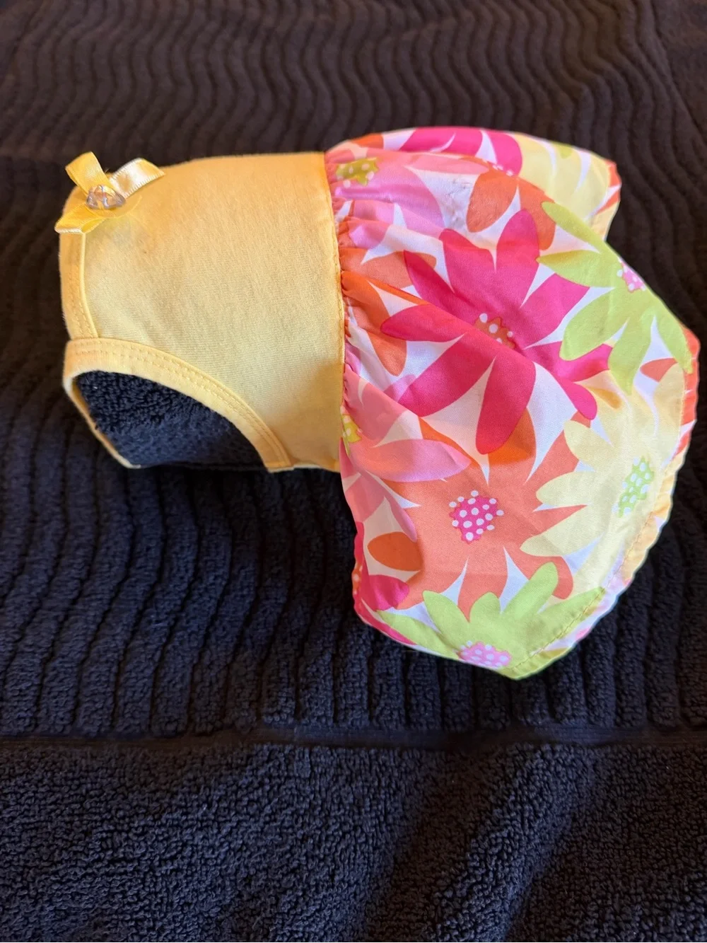 Yellow Floral Sleeve Dog Harness Vest